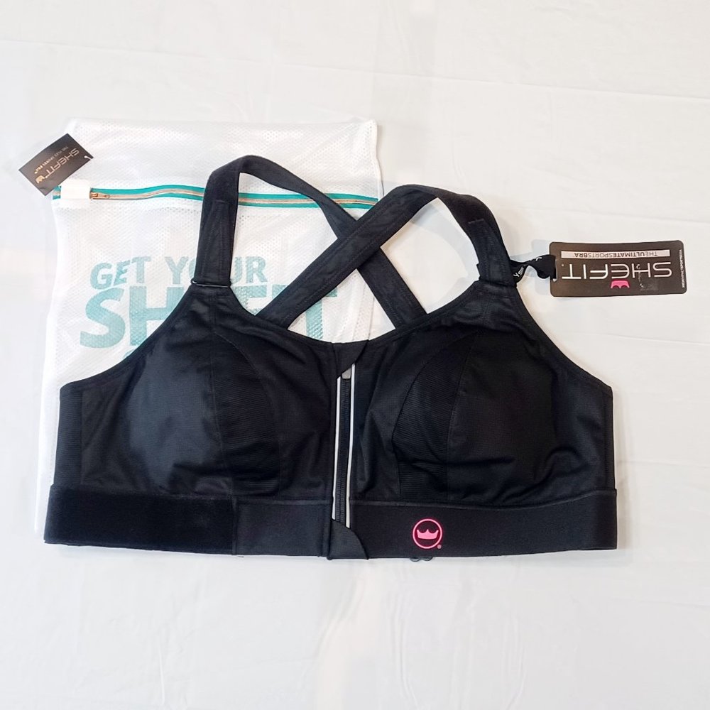 SHEFIT Black High-Support Adjustable Sports Bra